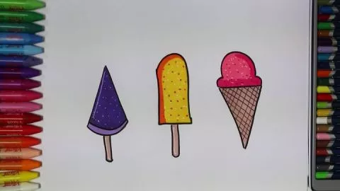 Dondurma Nasıl Çizilir - Çizelim Boyayalım