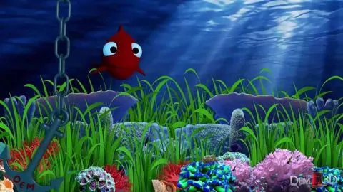 Kırmızı Balık Gölde Kıvrıla Kıvrıla Yüzüyor - Dem 3D