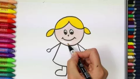 Kız Çocuk Nasıl Çizilir - Çizelim Boyayalım